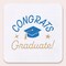 Big Dot of Happiness Blue Congrats Graduate Drink Coasters, 4-In Disposable Square Paper Coasters, Royal Blue Graduation Supplies, Table Decor - 25 Ct